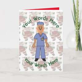 Tarjeta Festiva Navidades del Personalizado del Médica blanco Toy