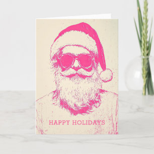 Tarjeta Festiva Navidades del Pink Santa Claus Fun Casual