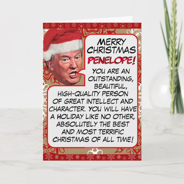 Tarjeta Festiva Navidades del presidente Donald Trump (Anverso)