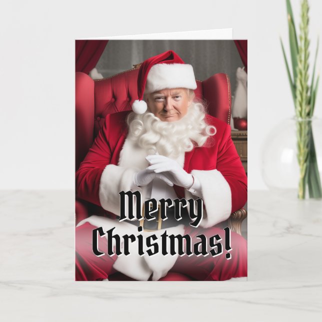 Tarjeta Festiva Navidades del presidente Donald Trump Santa Claus  (Anverso)