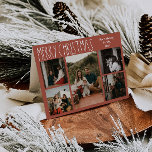 Tarjeta Festiva Navidades del Punto de Polka del Boho Rojo doblado<br><div class="desc">Esta tarjeta de vacaciones con cinco fotos de Navidades polka rojo boho es perfecta para su moderno saludo de vacaciones de bohemia inspirado en una casa de campo. El clásico estilo rústico, aunque delicado, le confiere un aspecto muy original, conservándolo en lo lindo y sencillo. Los puntos de polka vienen...</div>