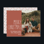 Tarjeta Festiva Navidades del Punto de Polka del Boho Rojo foto ún<br><div class="desc">Esta tarjeta de festividad con fotos de los Navidades polka de boho rojo es perfecta para su moderno saludo de vacaciones inspirado en una casa de campo bohemia. El clásico estilo rústico, aunque delicado, le confiere un aspecto muy original, conservándolo en lo lindo y sencillo. Los puntos de polka vienen...</div>
