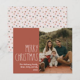 Tarjeta Festiva Navidades del Punto de Polka del Boho Rojo foto ún