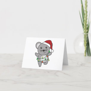Tarjeta Festiva Navidades del ratón Animales de invierno ratones d