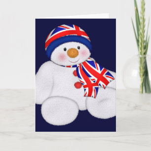 Tarjeta Festiva NAVIDADES del Reino Unido Snowman
