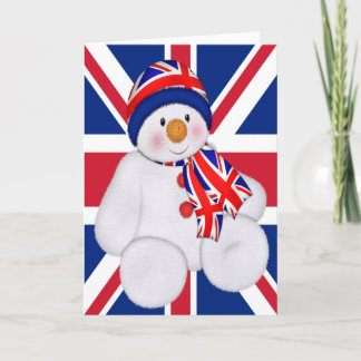 Tarjeta Festiva NAVIDADES del Reino Unido Snowman