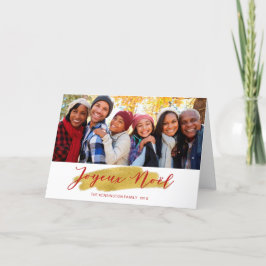 Tarjeta Festiva Navidades del Relieve metalizado dorado Joyeux Noe
