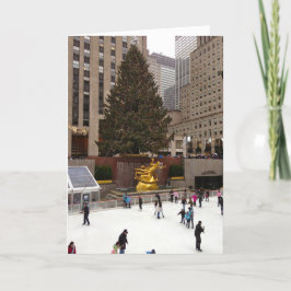 Tarjeta Festiva Navidades del Rockefeller Center Skyline NYC