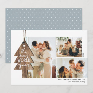 Tarjeta Festiva Navidades del Rustic Wood Ornament 3