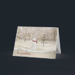 Tarjeta Festiva Navidades del sacerdote<br><div class="desc">Navidades snowman con estrella dorada.</div>