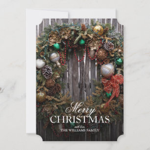 Tarjeta Festiva Navidades del suroeste - Guerra clásica con orname