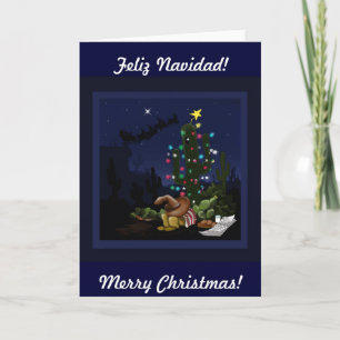 Tarjeta Festiva Navidades del suroeste personalizado de cactus