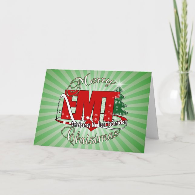 Tarjeta Festiva NAVIDADES del Técnico Médico de Emergencia de EMT (Anverso)