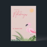 Tarjeta Festiva Navidades del Tropical Beach Flamingo<br><div class="desc">Cute tarjeta de Navidades tropicales con un hermoso flamingo.</div>