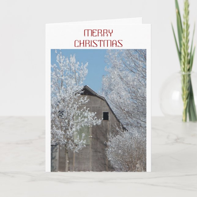 Tarjeta Festiva Navidades del viejo Barn (Anverso)