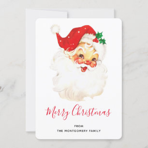 Tarjeta Festiva Navidades del Viejo Santa Claus Retro Jolly