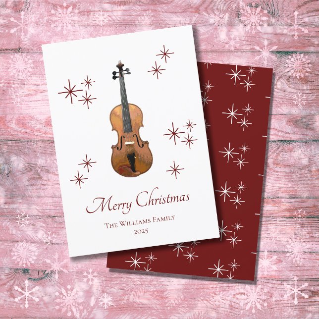 Tarjeta Festiva Navidades del violín de instrumentos musicales de  (Subido por el creador)