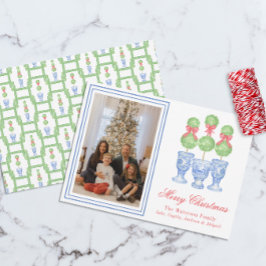 Tarjeta Festiva Navidades del Watercolor Chinoiserie rebosan foto 