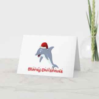 Tarjeta Festiva Navidades delfines