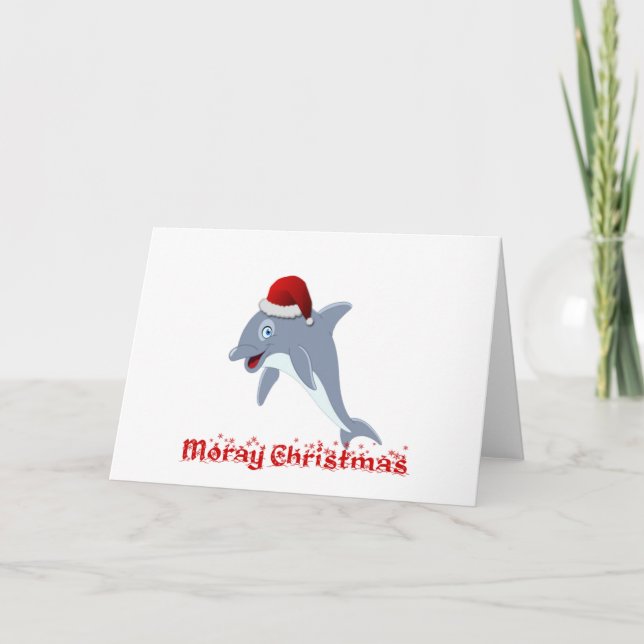 Tarjeta Festiva Navidades delfines (Anverso)