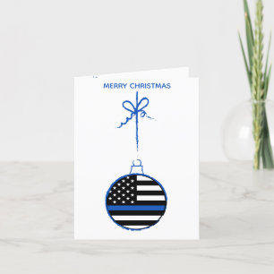 Tarjeta Festiva Navidades delgados de la Línea Azul Policía de apl
