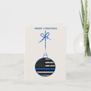 Tarjeta Festiva Navidades delgados de la Línea Azul - Policía de l
