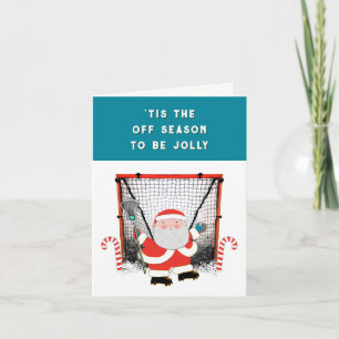 Tarjeta Festiva Navidades deportivos Lacrosse