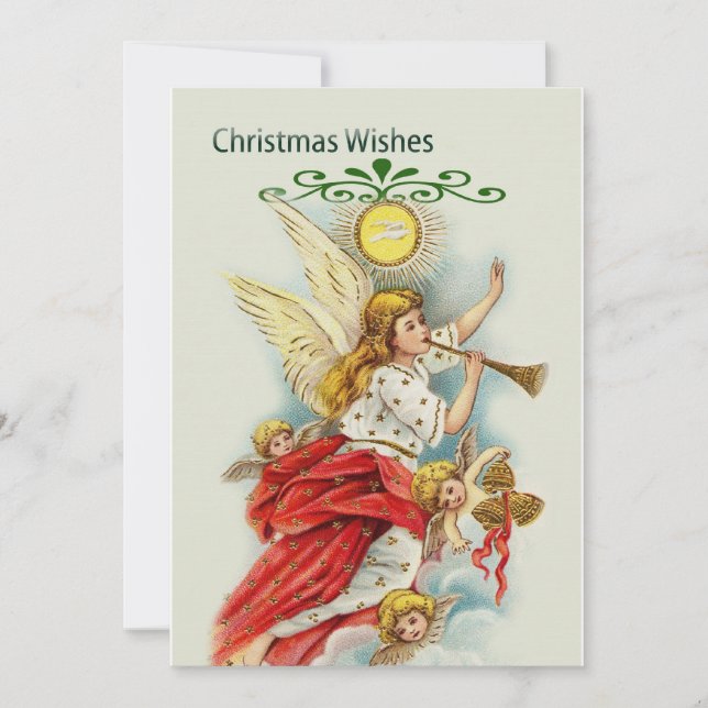 Tarjeta Festiva Navidades desea ángeles (Anverso)