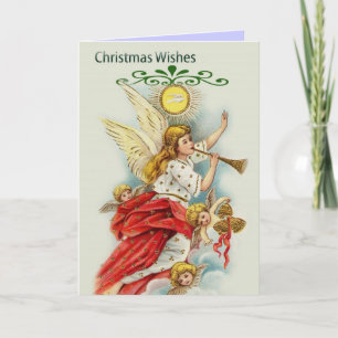 Tarjeta Festiva Navidades desea ángeles