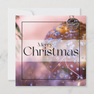 Tarjeta Festiva Navidades desea con un fondo de ornamento rosa #11