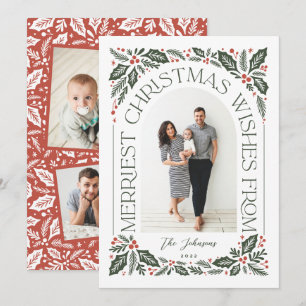 Tarjeta Festiva Navidades desean arca con 3 Collages de fotos