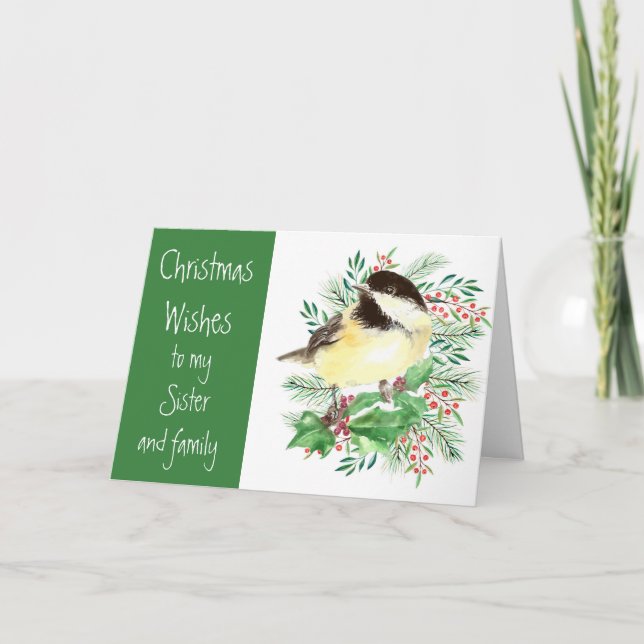 Tarjeta Festiva Navidades Desean La Familia De La Hermana De Los A (Anverso)