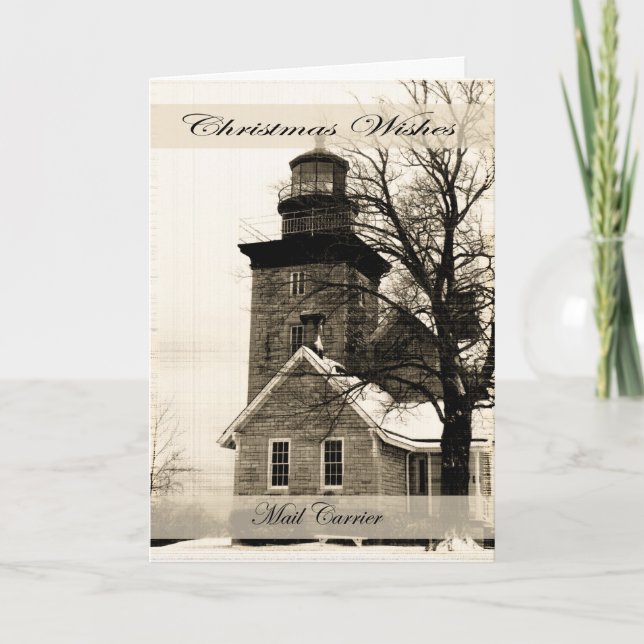 Tarjeta Festiva Navidades Desean Portadora De Correo (Anverso)