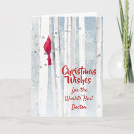 Tarjeta Festiva Navidades desean que el Cardenal Rojo sea Médica