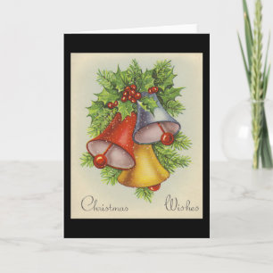 Tarjeta Festiva Navidades desean que Jingle Bells Vintage