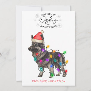 Tarjeta Festiva Navidades desean que perro pipa besos a Mascota Pe