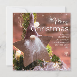 Tarjeta Festiva Navidades deseando en un fondo de ornamento rosa #