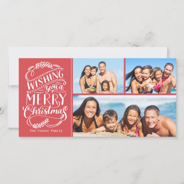 Tarjeta Festiva Navidades Deseos Colección 3 Foto (Anverso)