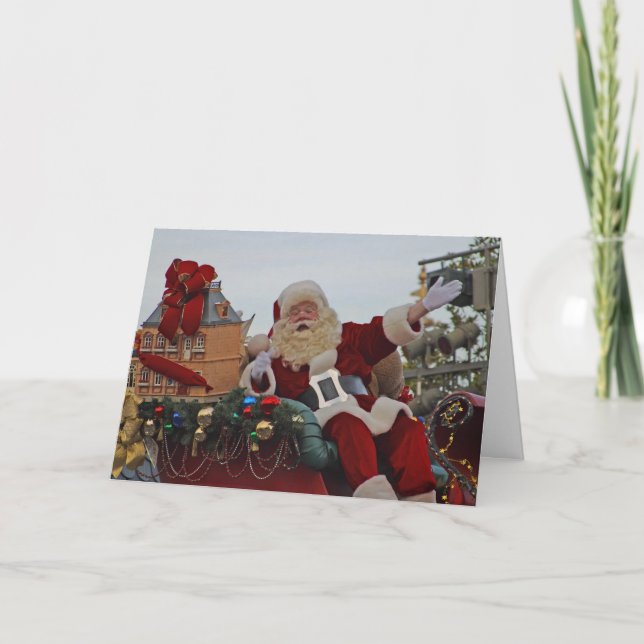 Tarjeta Festiva Navidades desfilan en la ciudad de Santa Tradición (Anverso)