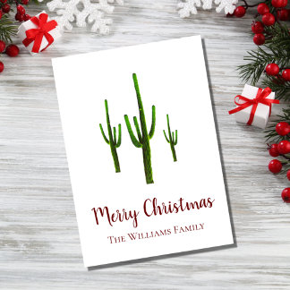 Tarjeta Festiva Navidades Desierto Cactus Suroeste