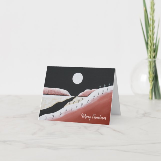 Tarjeta Festiva Navidades Desierto Cactus Suroeste (Anverso)