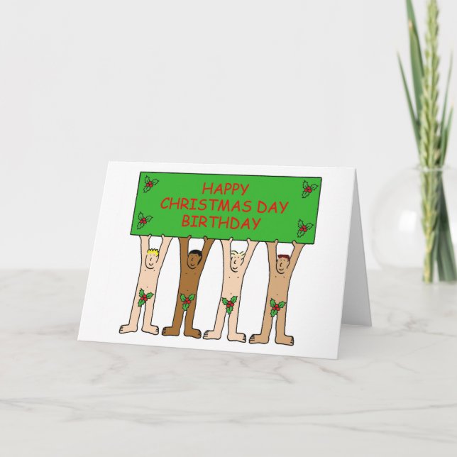 Tarjeta Festiva Navidades Día Día Día Hombres Personalizados Humor (Anverso)