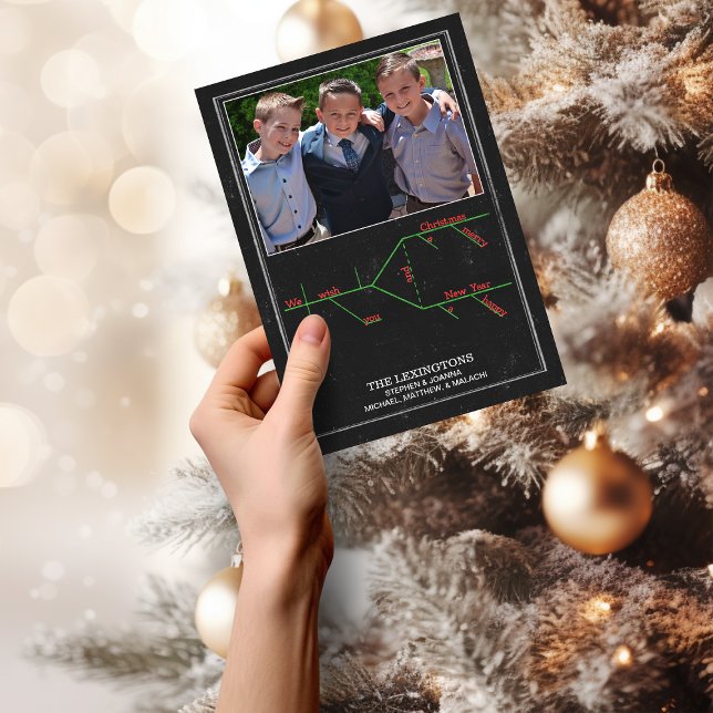Tarjeta Festiva Navidades Diagrama gramatical de carol foto de vac (Christmas Carol Grammar Diagram Holiday Photo Christmas Card)