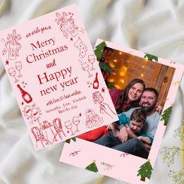 Tarjeta Festiva Navidades dibujados a mano y el doodle de deseos d