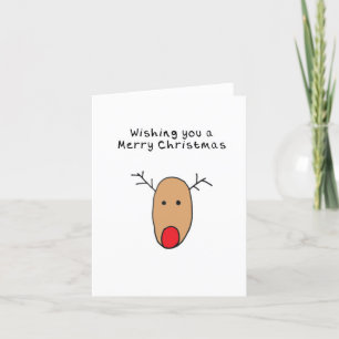 Tarjeta Festiva Navidades dibujan reno a mano