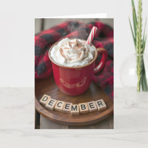 Tarjeta Festiva Navidades Diciembre Chocolate caliente