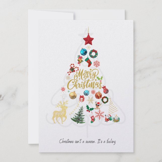 Tarjeta Festiva Navidades diciendo tarjeta, papelería (Anverso)