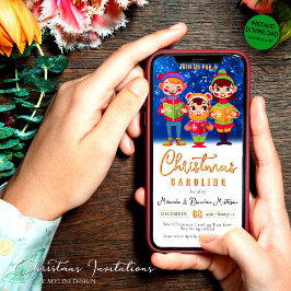 Tarjeta Festiva Navidades digitales de cantantes cutáneos cantan i