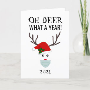 Tarjeta Festiva Navidades divertidos 2021 Oh reno ciervo personali