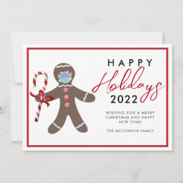 Tarjeta Festiva Navidades divertidos 2022 Familia Gingerbread No F